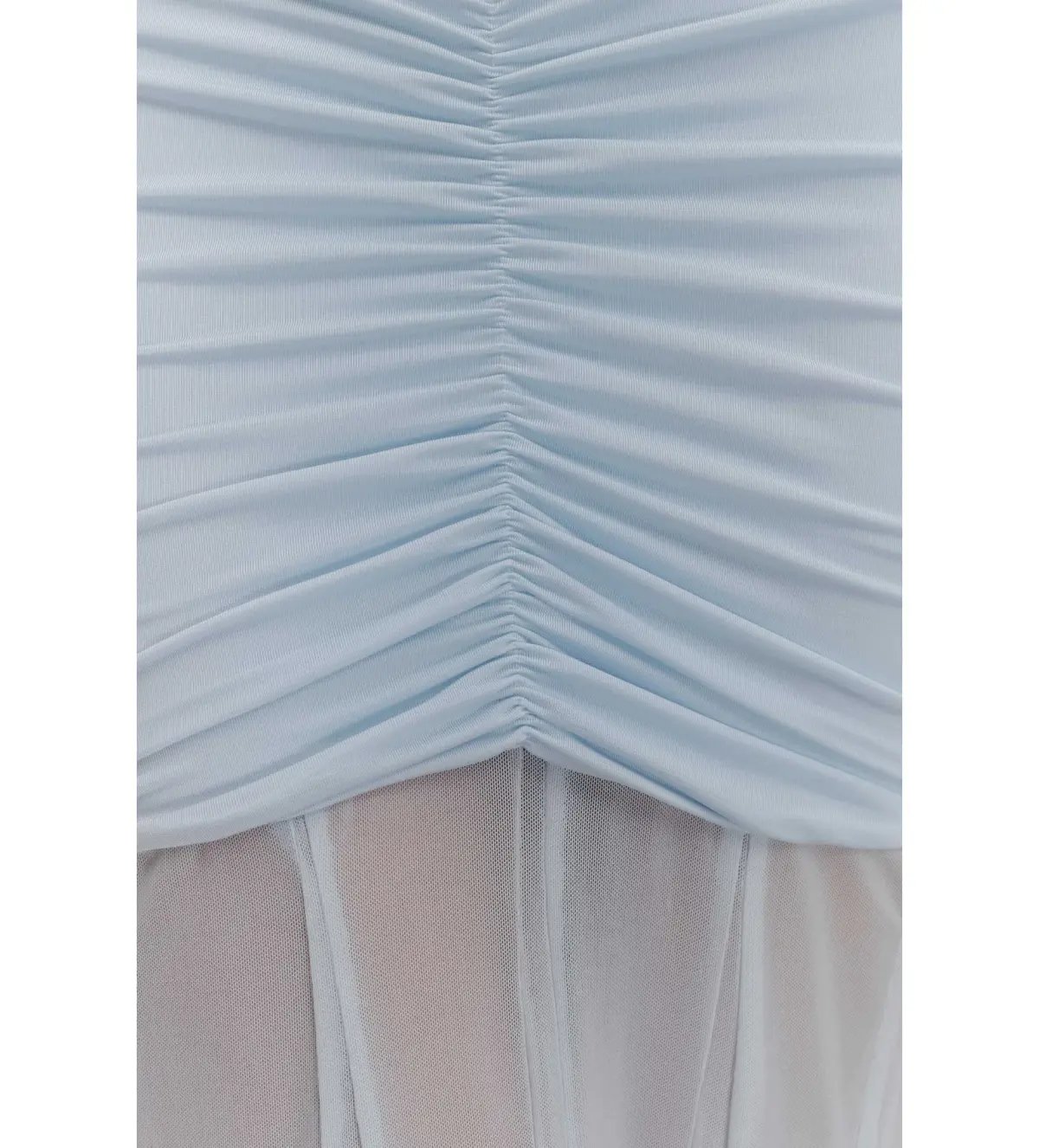 Meshki Caspian Slinky Mesh Off Shoulder Dress Pale Blue Size AU 8 photo 4