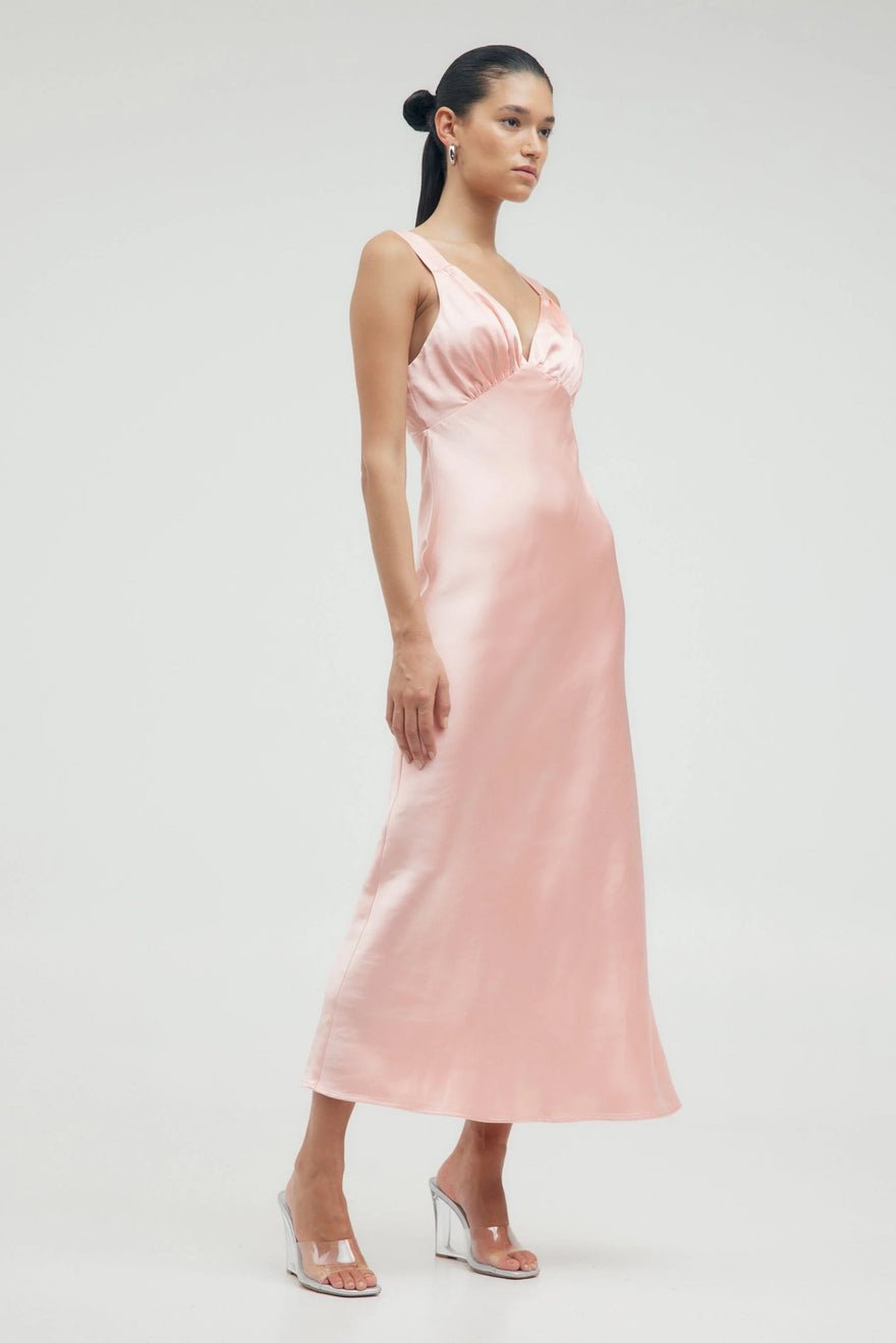 Third Form Satin Gather Bra Bias Slip Dress - Fairy Floss photo 3