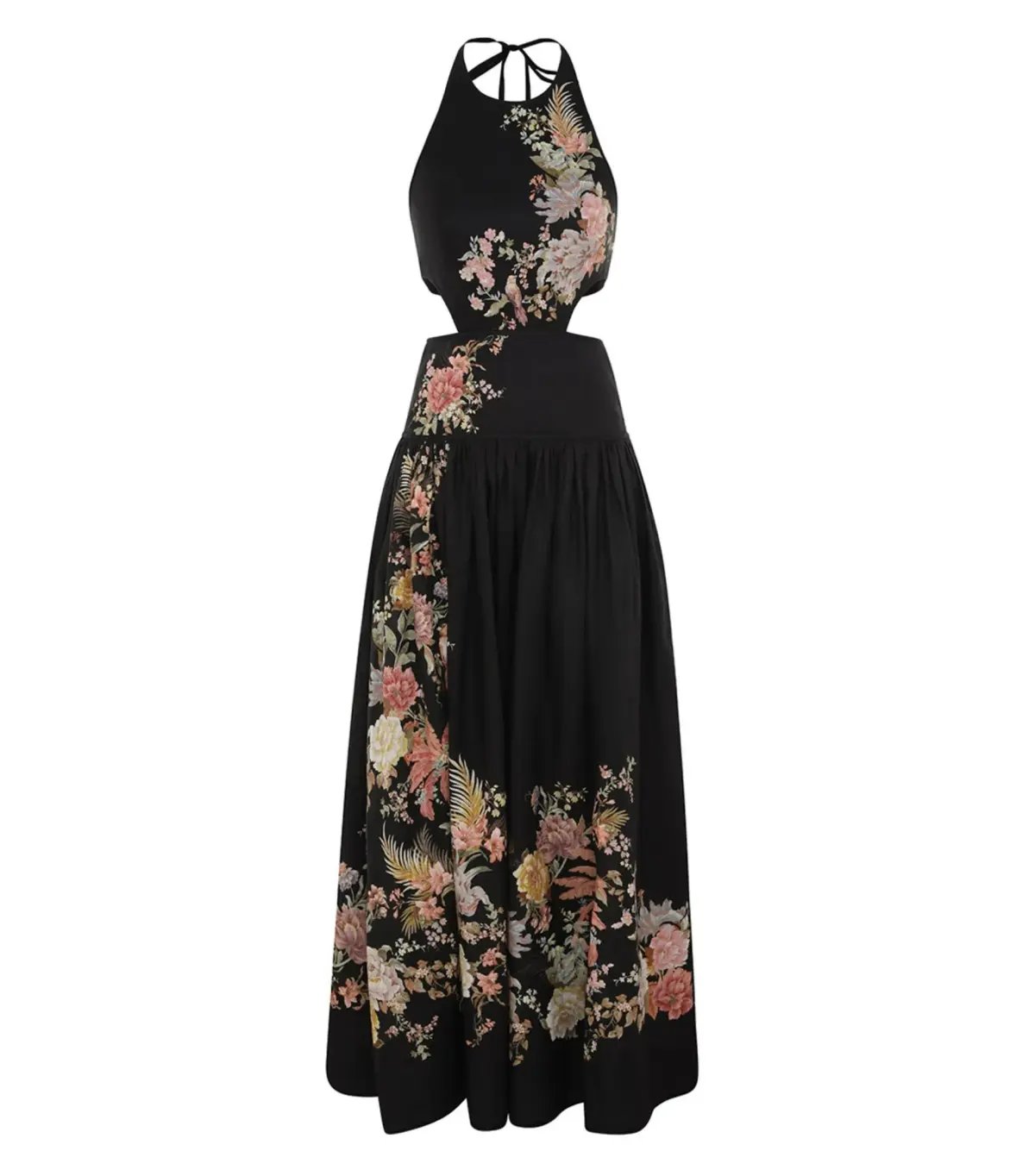 Zimmermann Tallow Halter Midi Dress in Black Multi Floral Size 1 / AU 10 photo 4