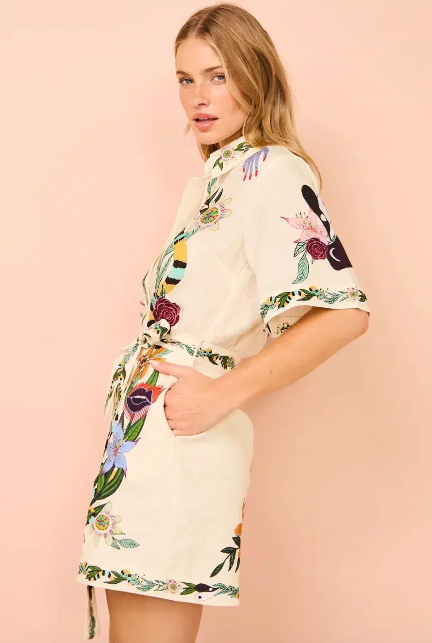 Alemais Meagan Mini Shirt Dress Multi Size AU 10 photo 3