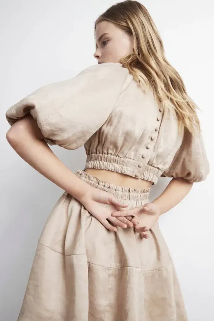 Aje Solitude Cutout Mini Dress Beige Size 10 photo 4