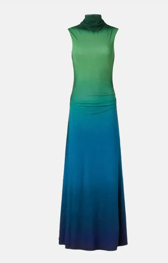 Simkhai Aldina Ruched Ombre Stretch Jersey Turtleneck Gown Multi Size S / AU 8 photo 7