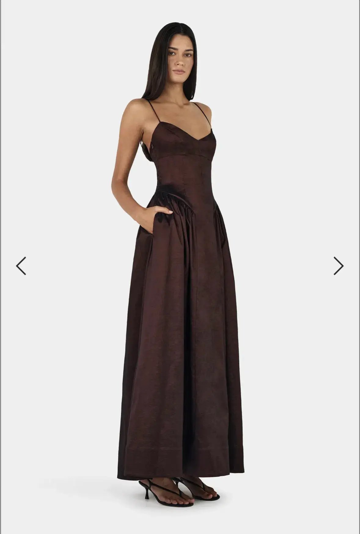 Hansen & Gretel Bellini Taffeta Gown Chocolate Size AU 8 photo 4