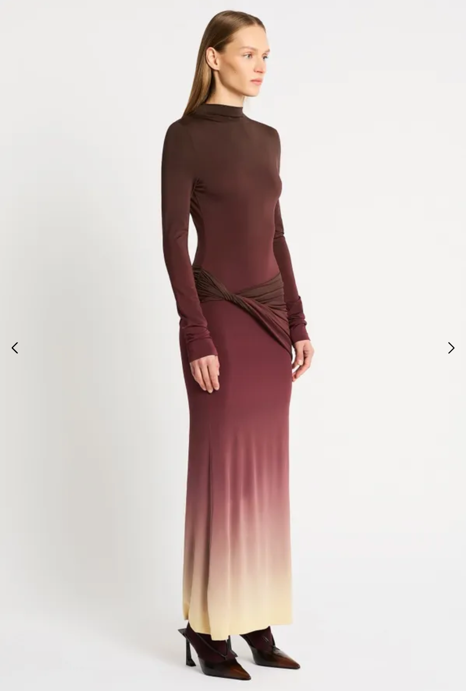 LIFE FORM JERSEY MAXI DRESS BY SASS AND BIDE BURGUNDY photo 2
