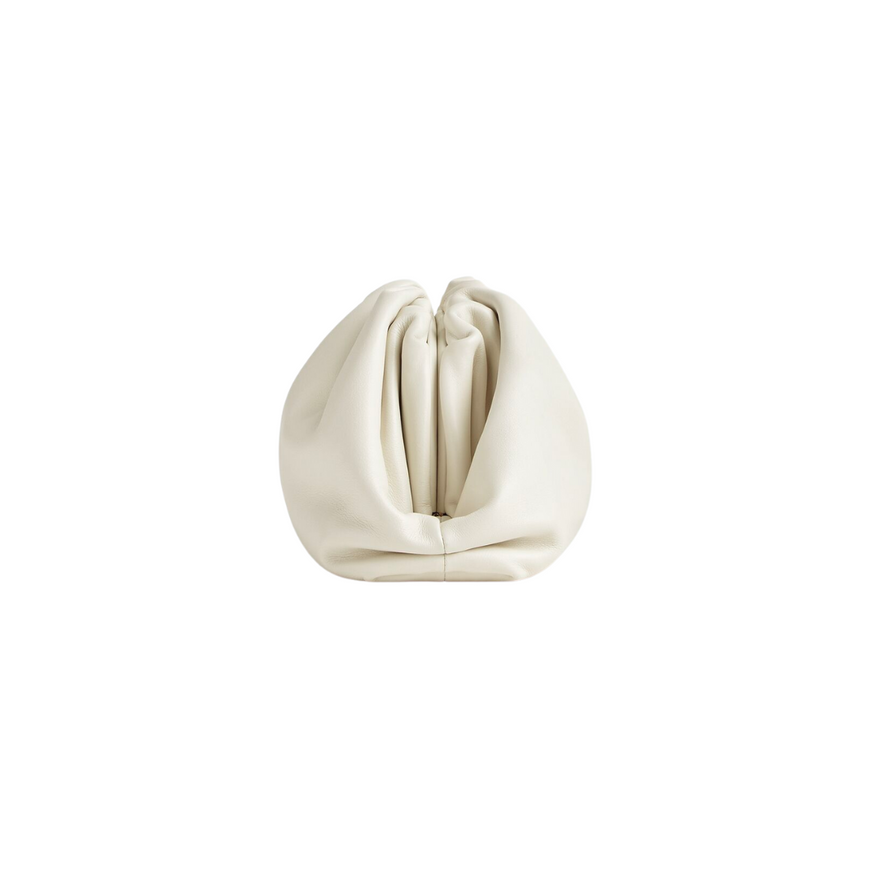 Bottega Veneta Leather Pouch Clutch (white) photo 3