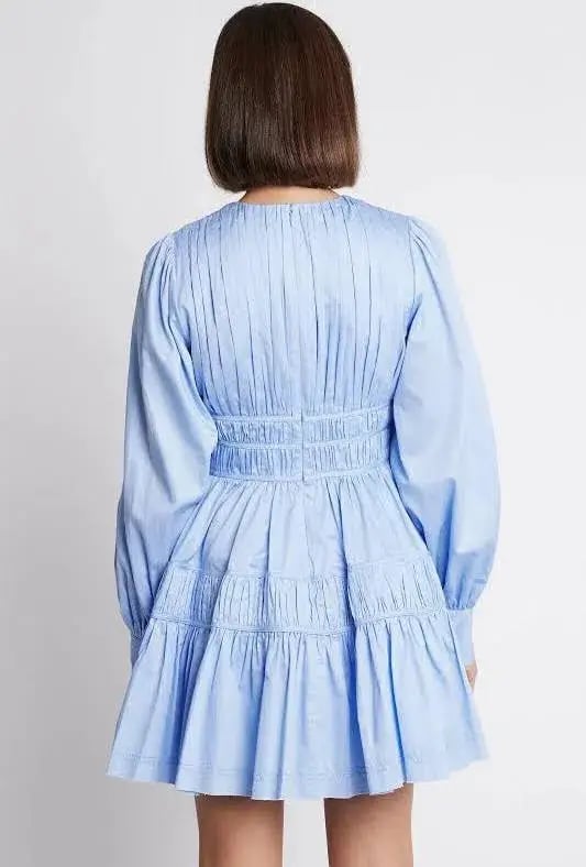Aje Fallingwater Gathered Mini Dress Blue Size 8 photo 3