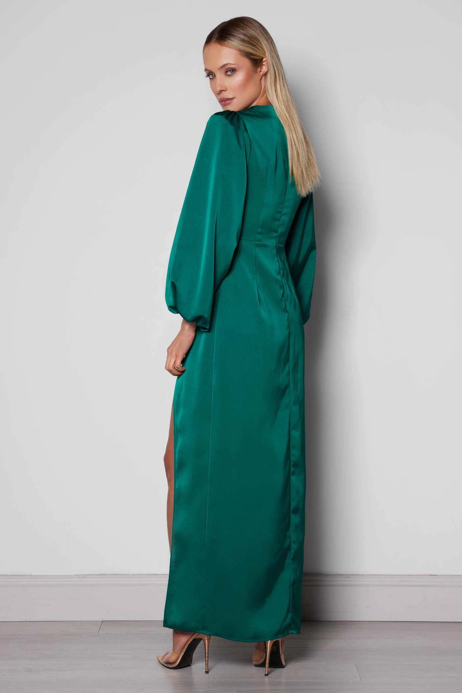 ELLE ZEITOUNE CLEO DRESS - EMERALD GREEN photo 3