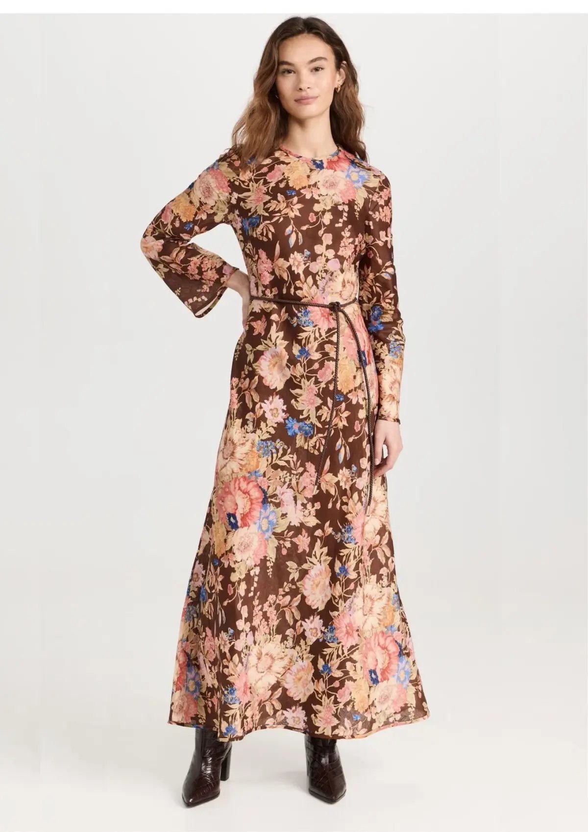 Zimmermann August Bias Maxi Dress Chocolate Floral Size 4 / AU 16 photo 4
