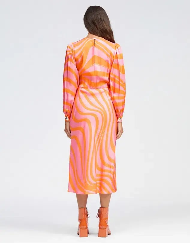Bul Peregrine Midi Dress Orange Multi Size 8 photo 3