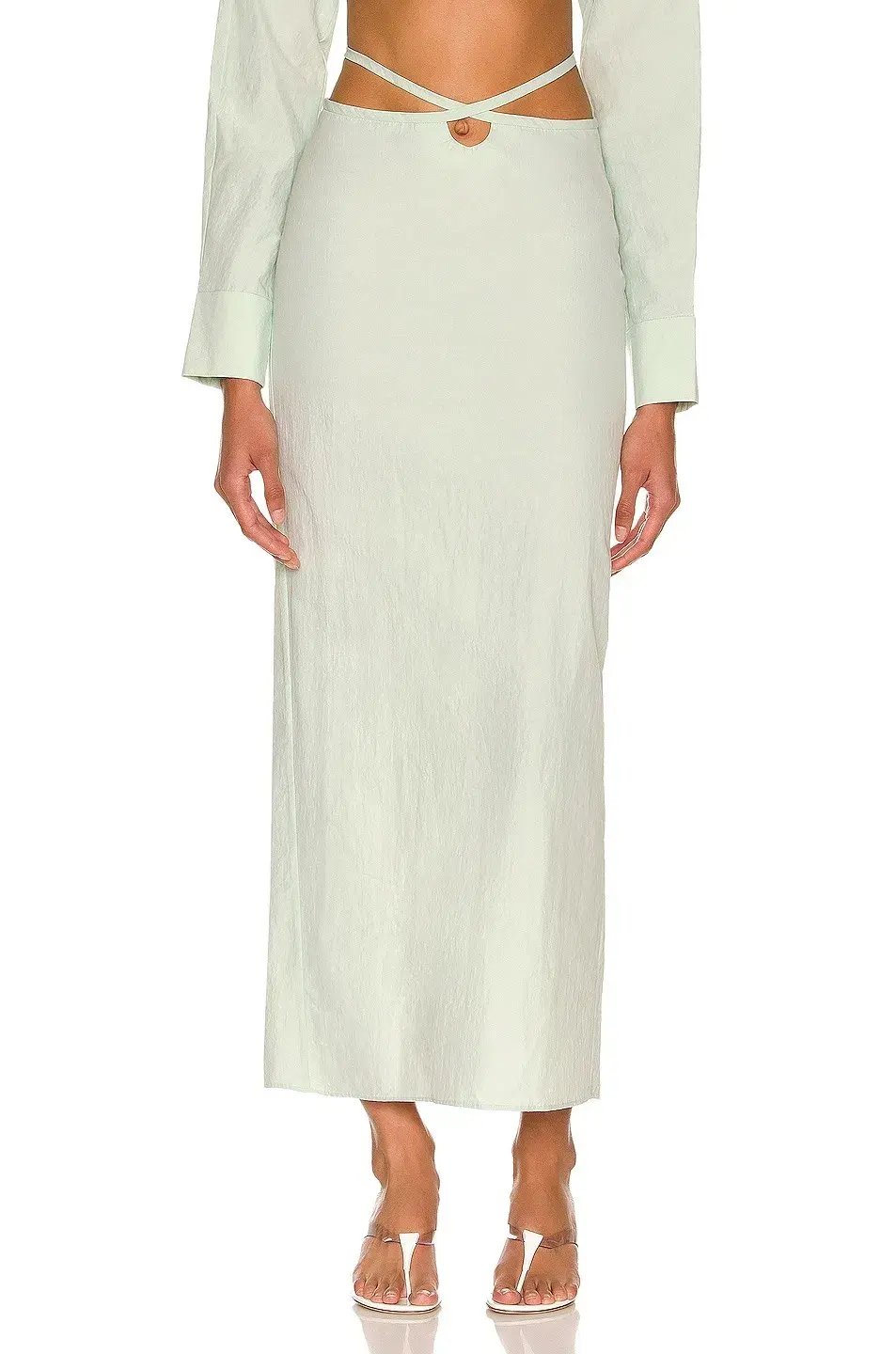 Christopher Esber Magyar Mint Green Tie Skirt & Top Set Size 8 photo 3