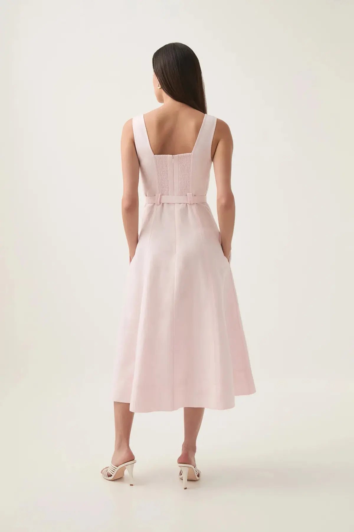 Aje Primary Belted Midi Blush AU Size 8 photo 5