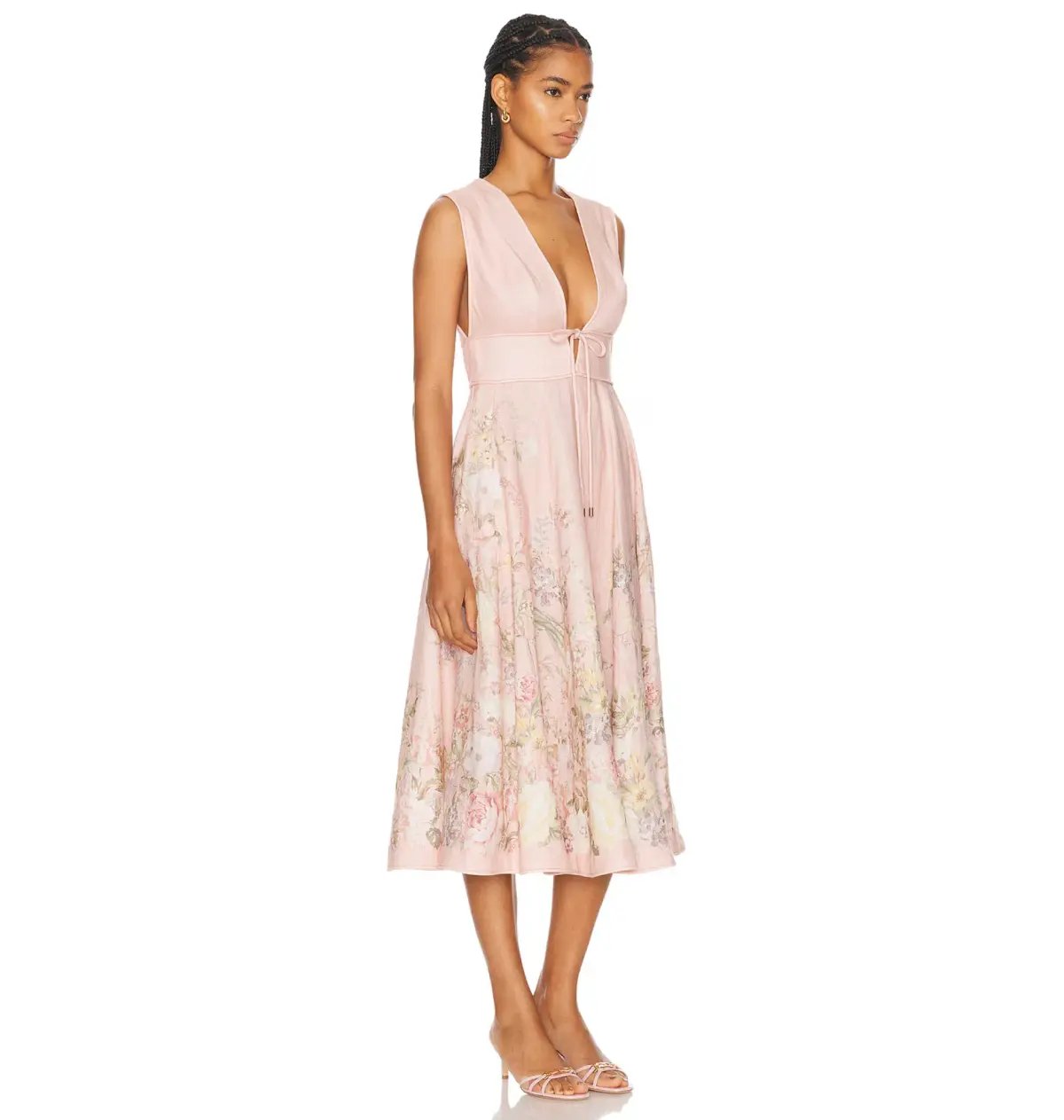 Zimmermann Waverly Plunge Midi Dress Floral Size 0 / AU 8 photo 2
