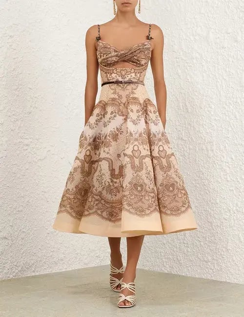 ZIMMERMANN CRUSH TWIST FRONT MIDI DRESS SIZE 8 photo 2