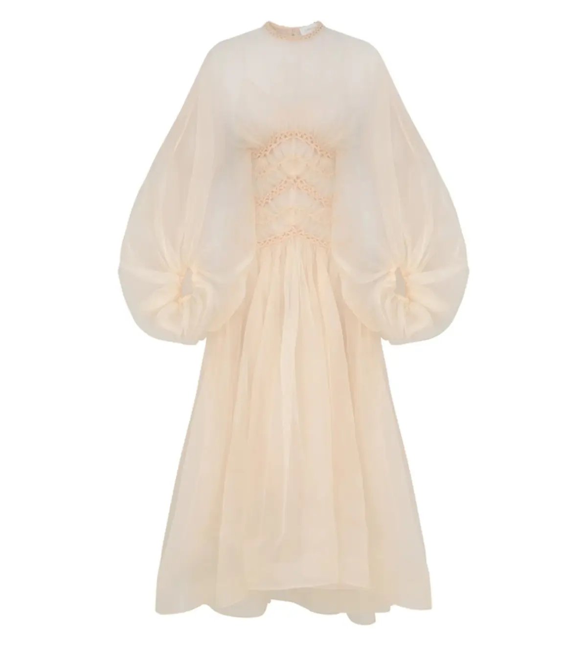 Zimmermann Illuminate Macrame Gown Maxi in Cream Size AU 6 photo 3