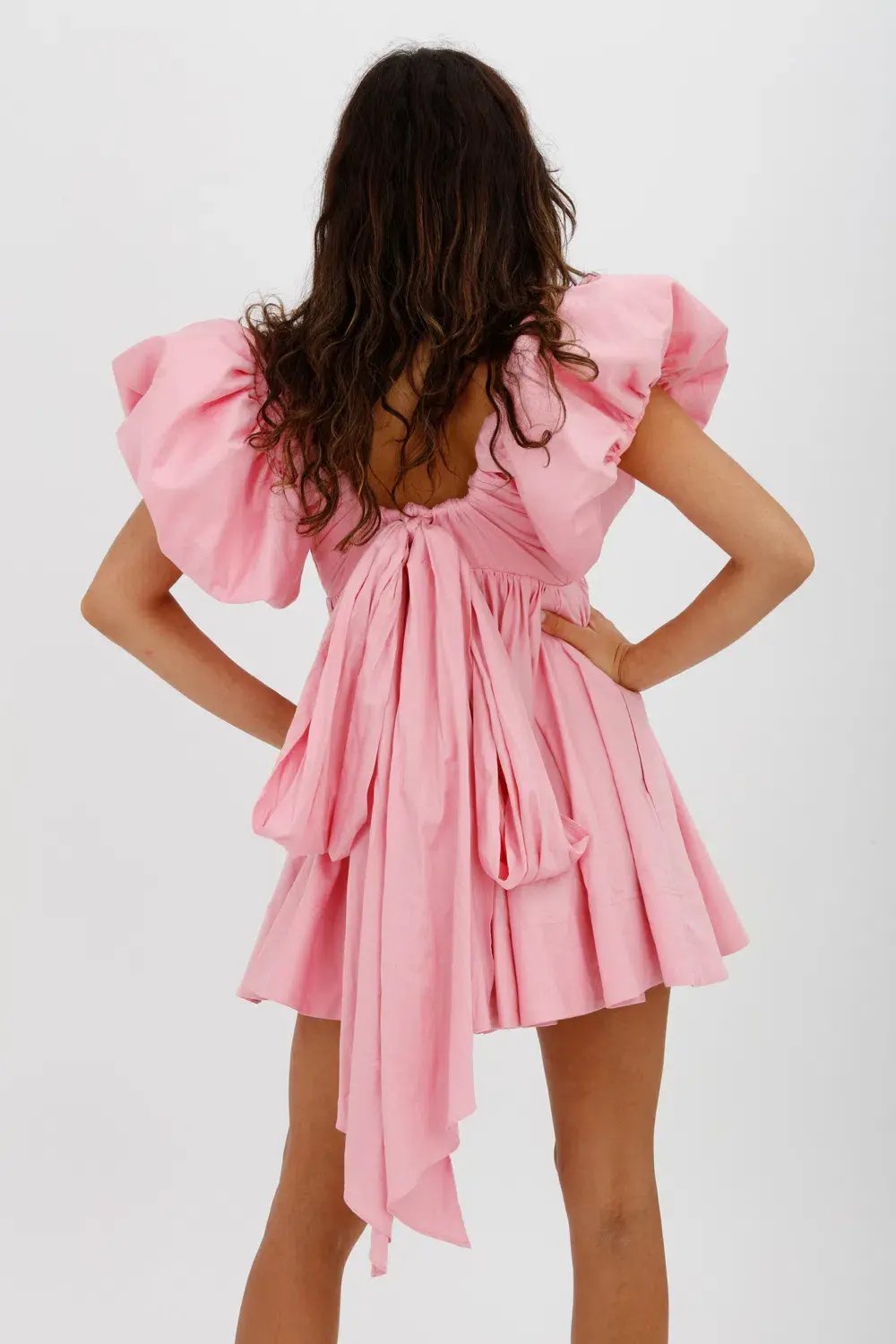 Aje Gretta Bow Back Mini Dress Ballet Pink Size 10 photo 13