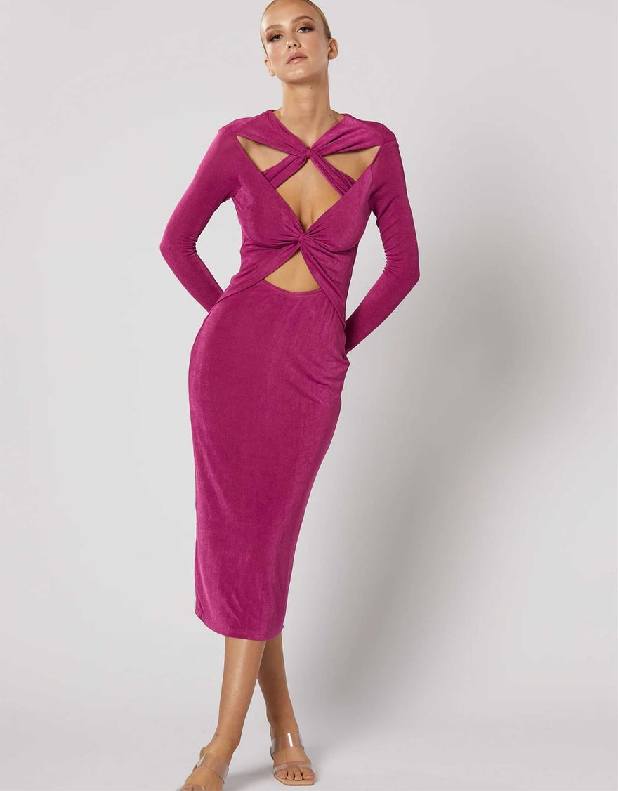 Winona Ithaca Cut Out Dress, Fuchsa photo 3