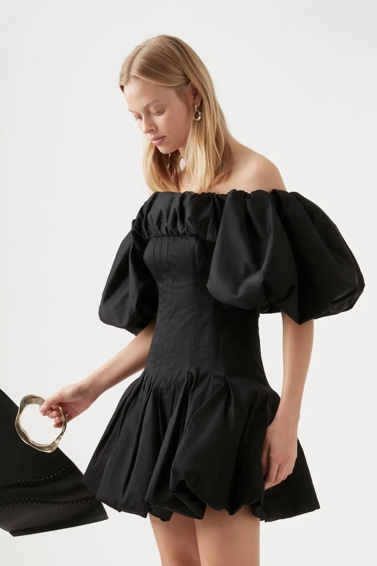 Aje Arles Off Shoulder Mini Dress Black Size L / Au 12 photo 2