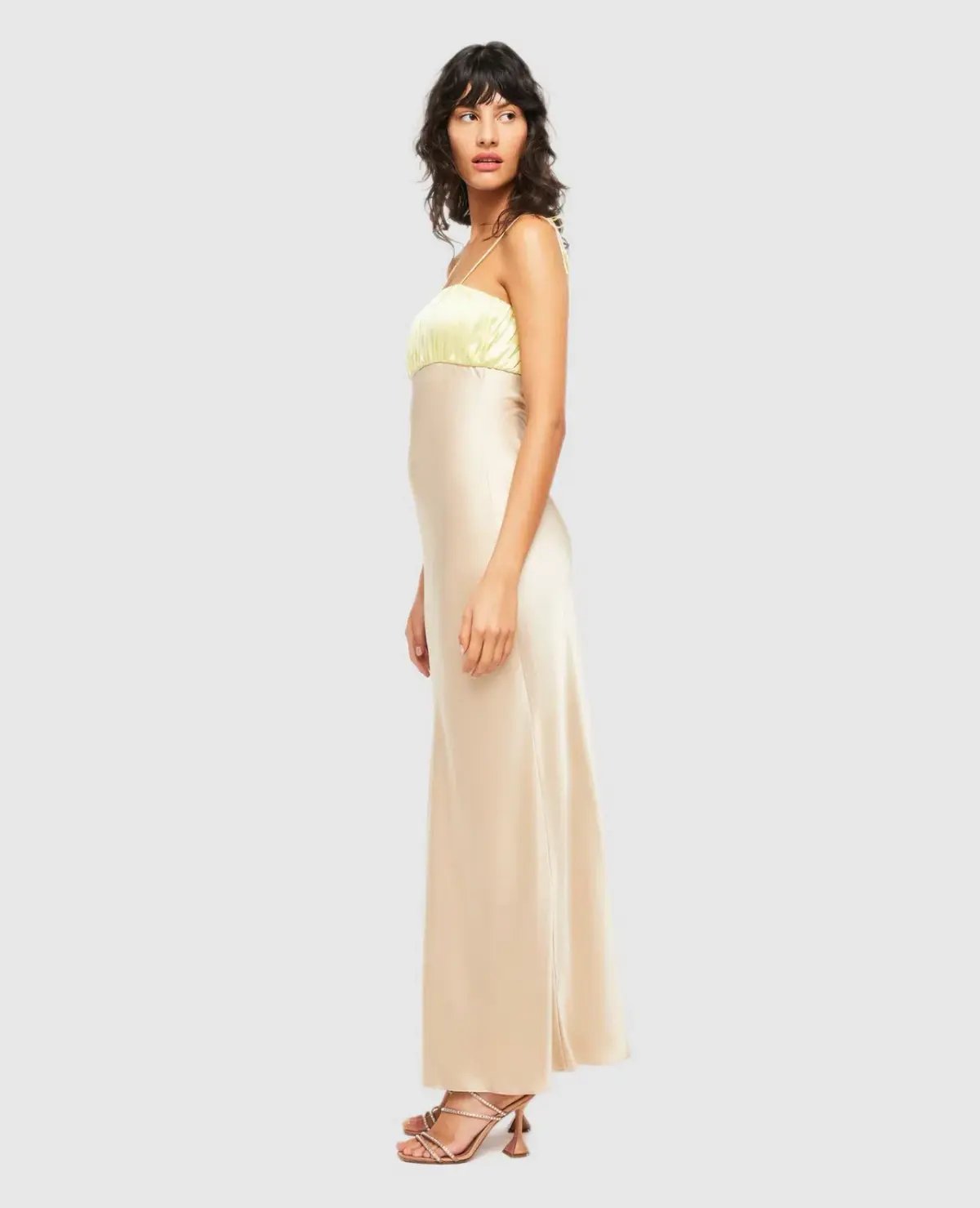 Ginia Sophia Maxi Dress Lime/Mink Size 6 photo 2