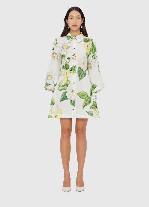 Leo Lin Luminous Linen Mini - Joie Print In Snow photo 4