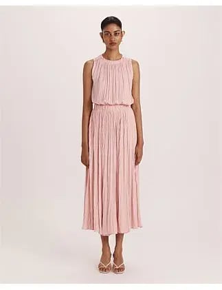 Saba Lillian Pleated Midi Dress Rose Size 12 photo 3