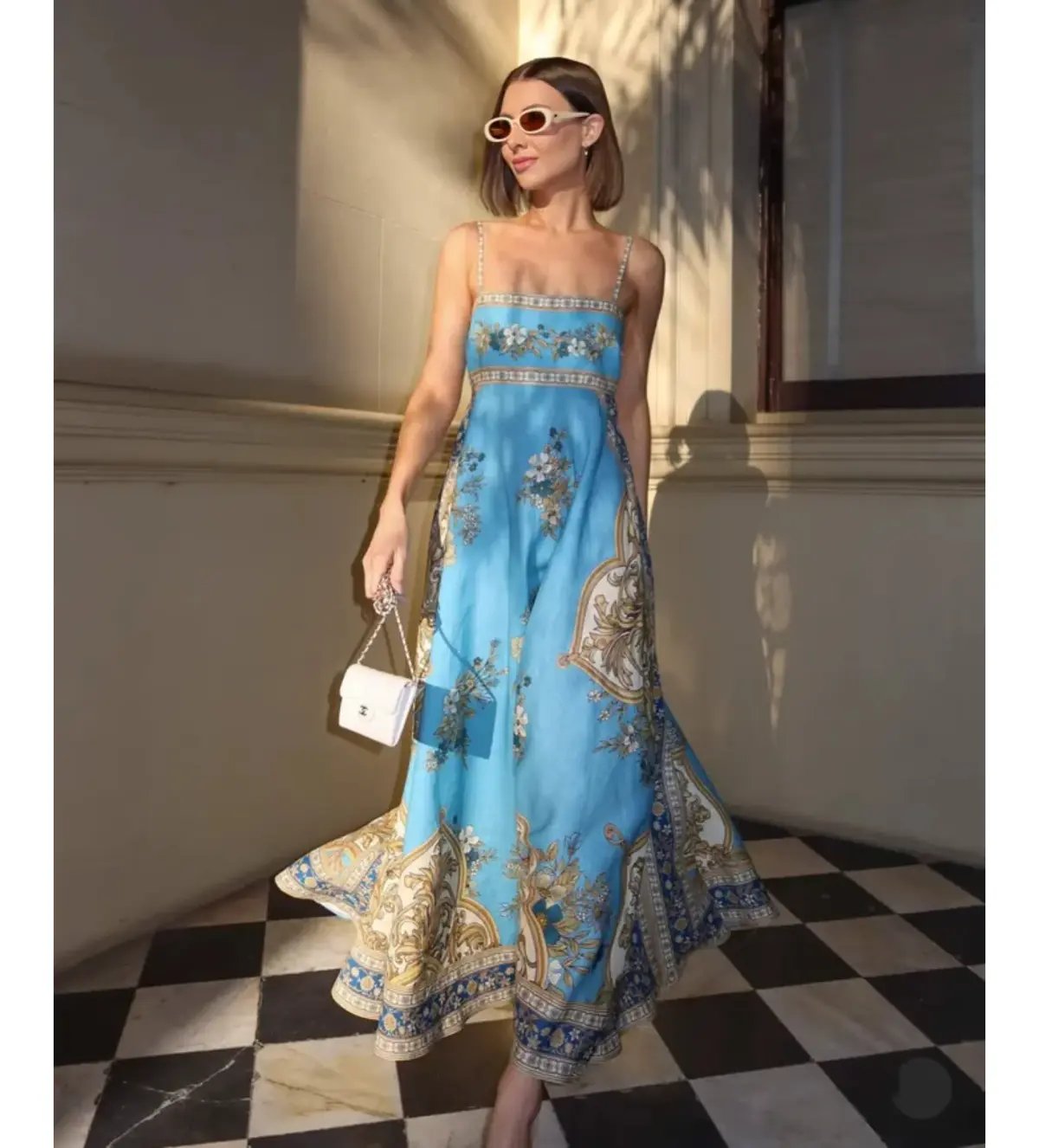 Alemais x La Sirena Exclusive Cassie Midi Sundress in  Blue Floral Size AU 14 photo 2