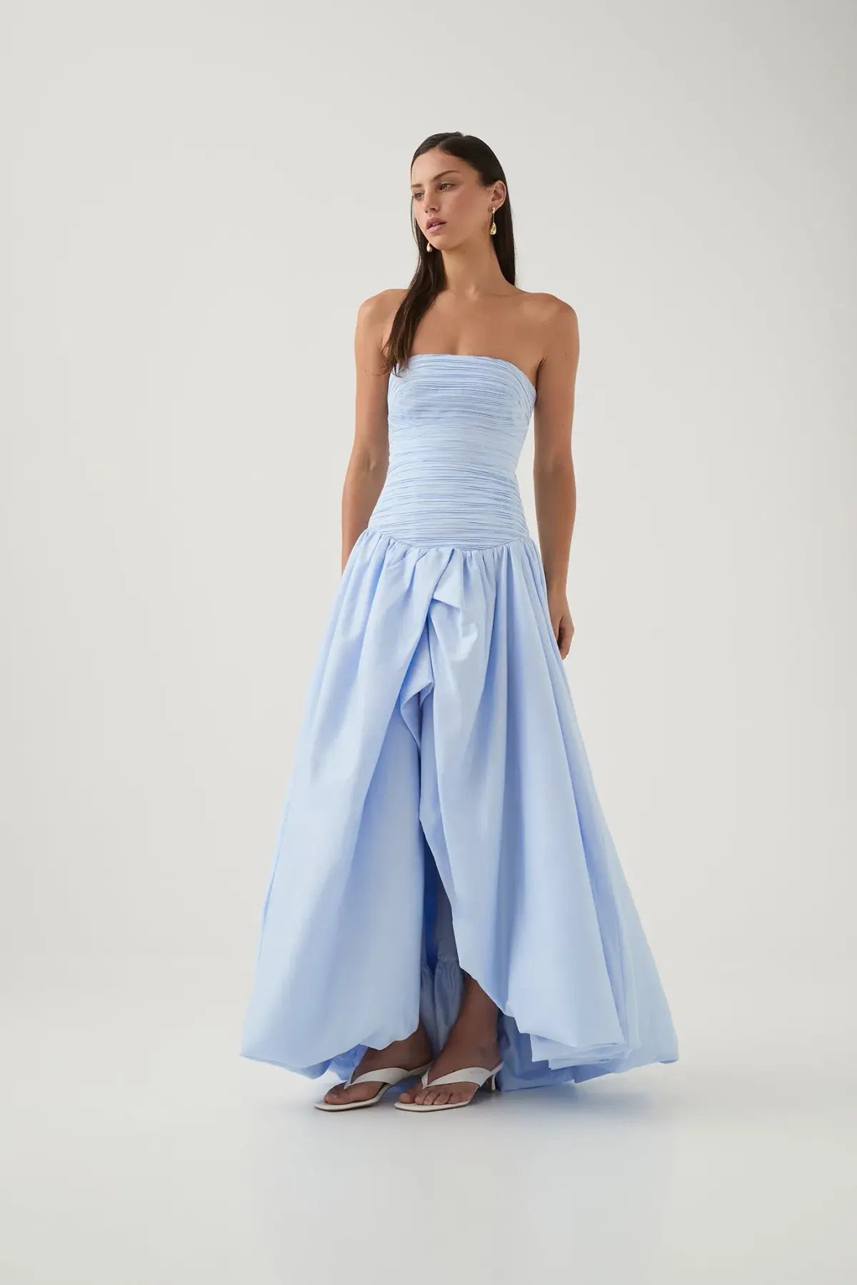 Aje Violette Bubble Hem Maxi Dress Pearl Blue Size 6 photo 5