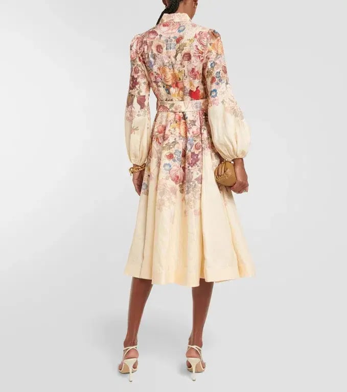 Zimmermann Luminosity Buttoned Midi Dress Morisot Cream Size 2 / Au 12 photo 2