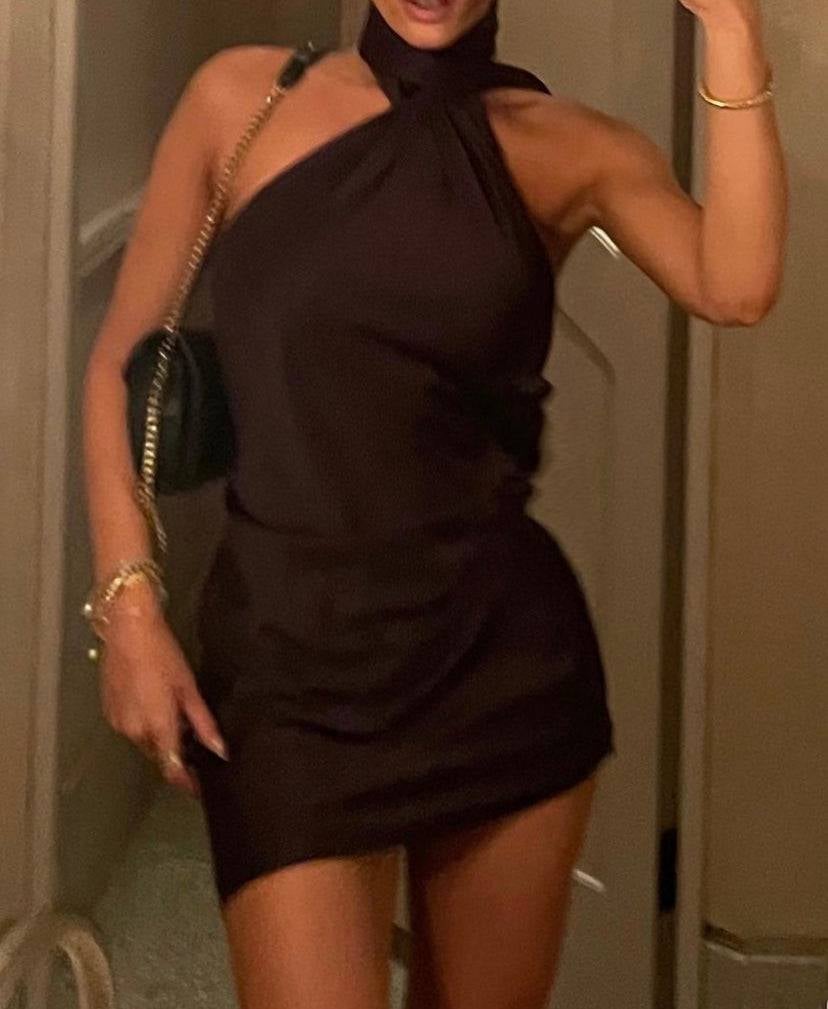 House of CB Aida Night Shade Asymmetric Wrap Neck Dress photo 4
