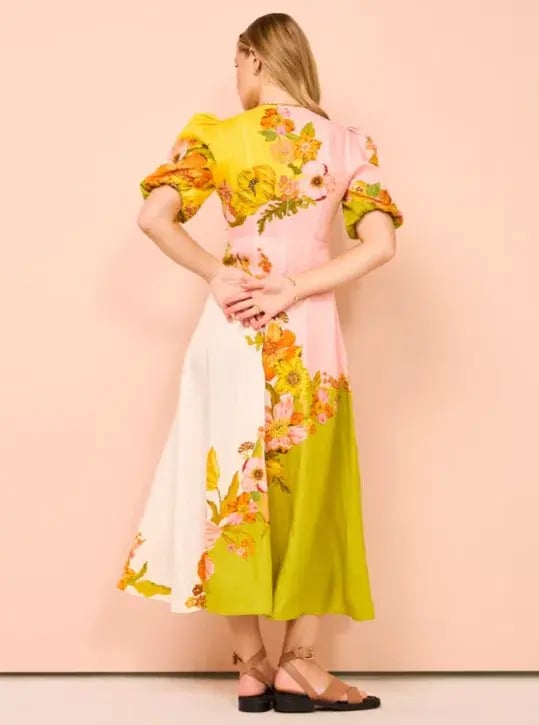 Alemais Silas Midi Dress Floral Size 14 photo 3