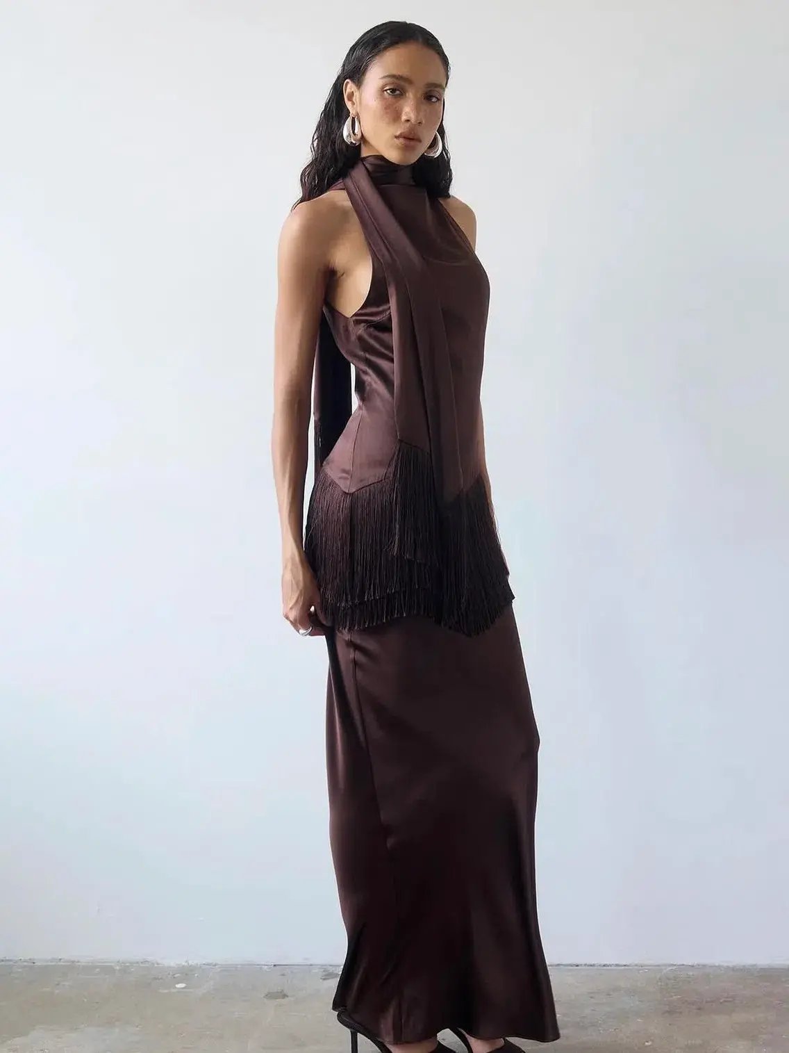 De Le vali KHAMSIN MAXI DRESS IN CEDAR SILK SATIN size 6 photo 2