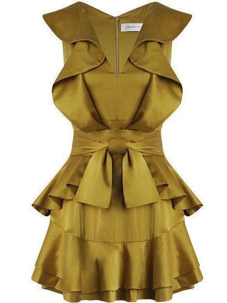Zimmermann Winsome Flounce Mini Dress Citrus Size 8 photo 2