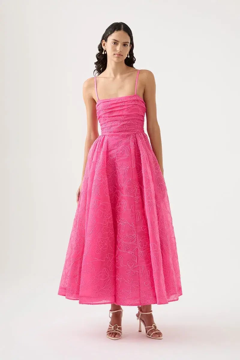 Aje Evangeline Cornelli Maxi Dress Pink Size 8 photo 2