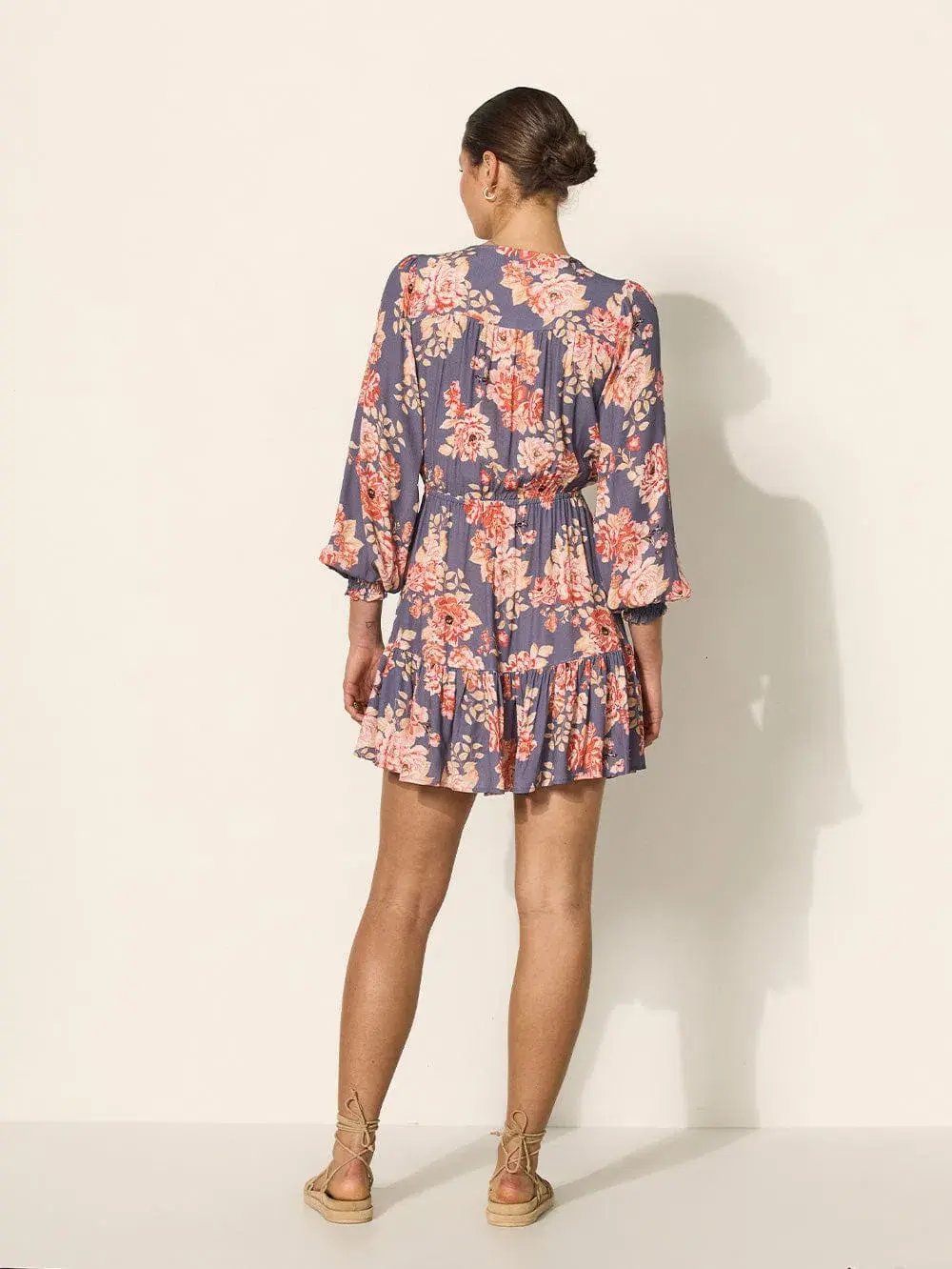 Kivari Madelyn Tie Front Mini Dress Floral Size 14 photo 3