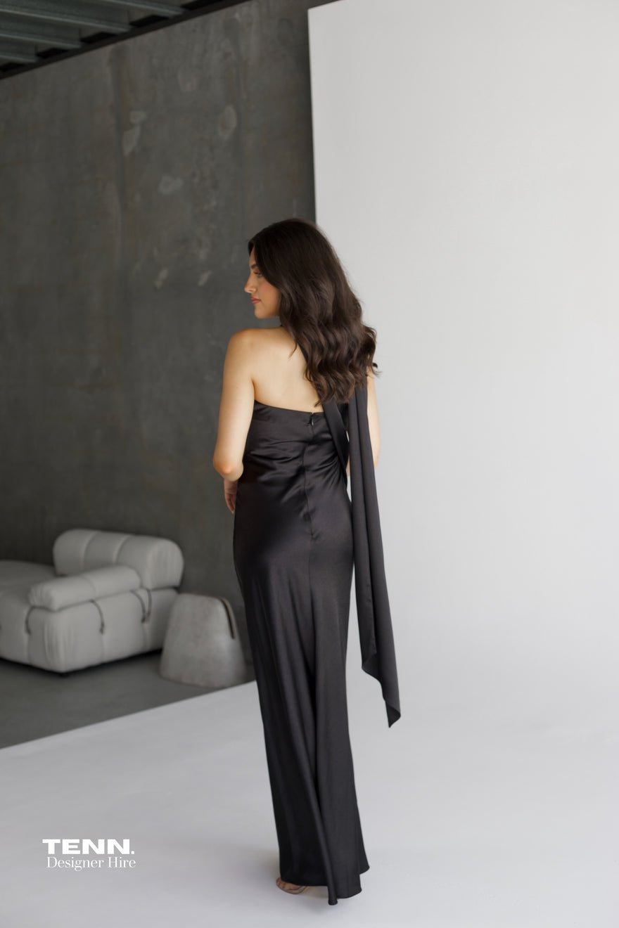 Misha Collection Lilia Satin Maxi Dress - Black photo 3