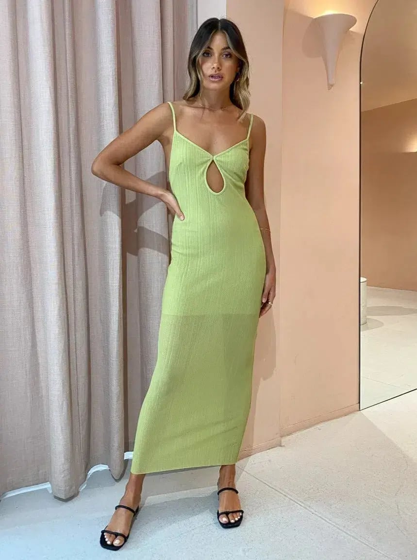 Bec & Bridge Plisse Maxi Dress Green Size 6 photo 2