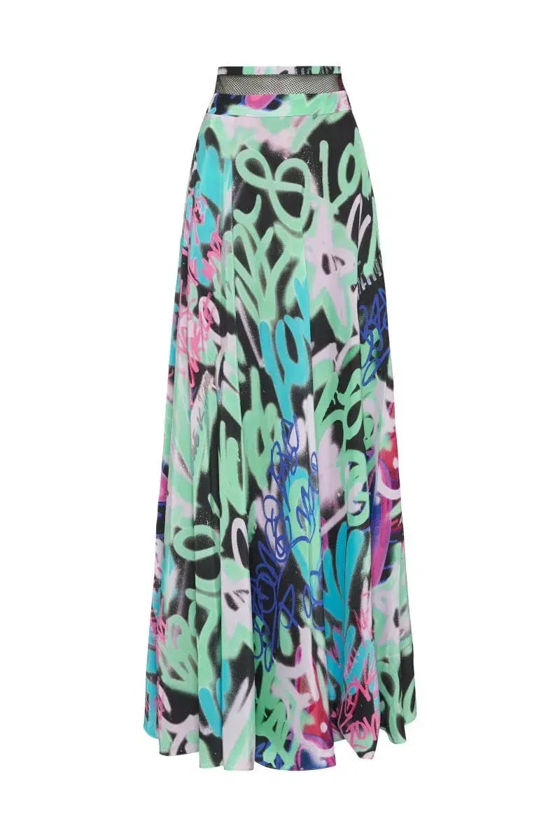 Sass and Bide Graffiti Speaks Maxi Skirt Multi Size 8 photo 7