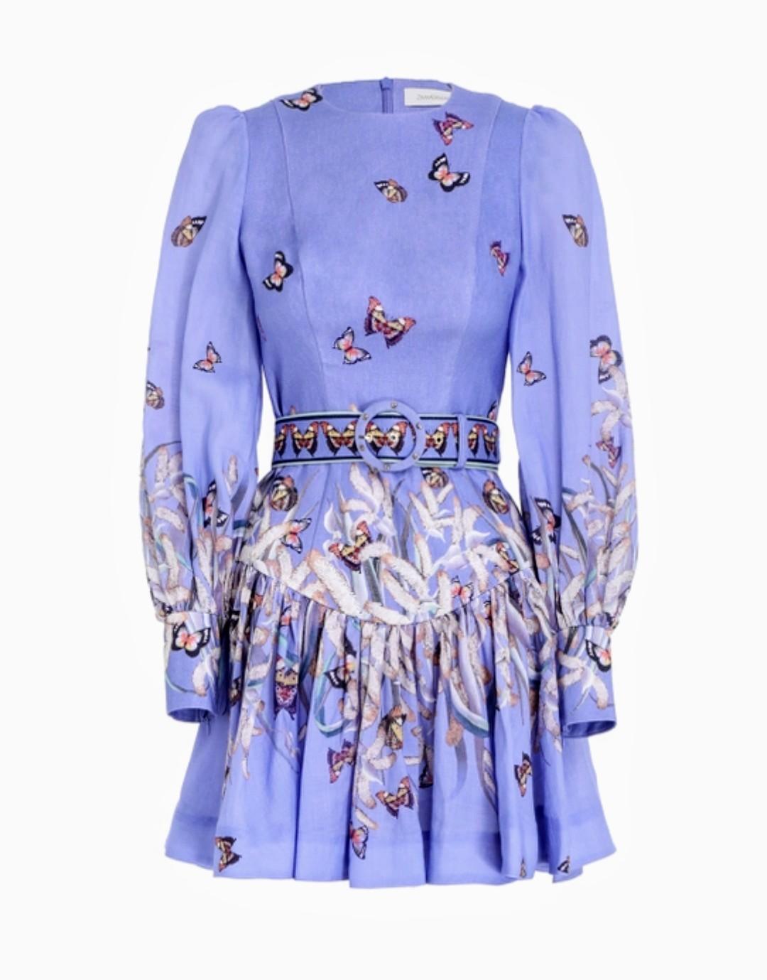 ZIMMERMANN BOTANICA BELTED LINEN MINI DRESS photo 3