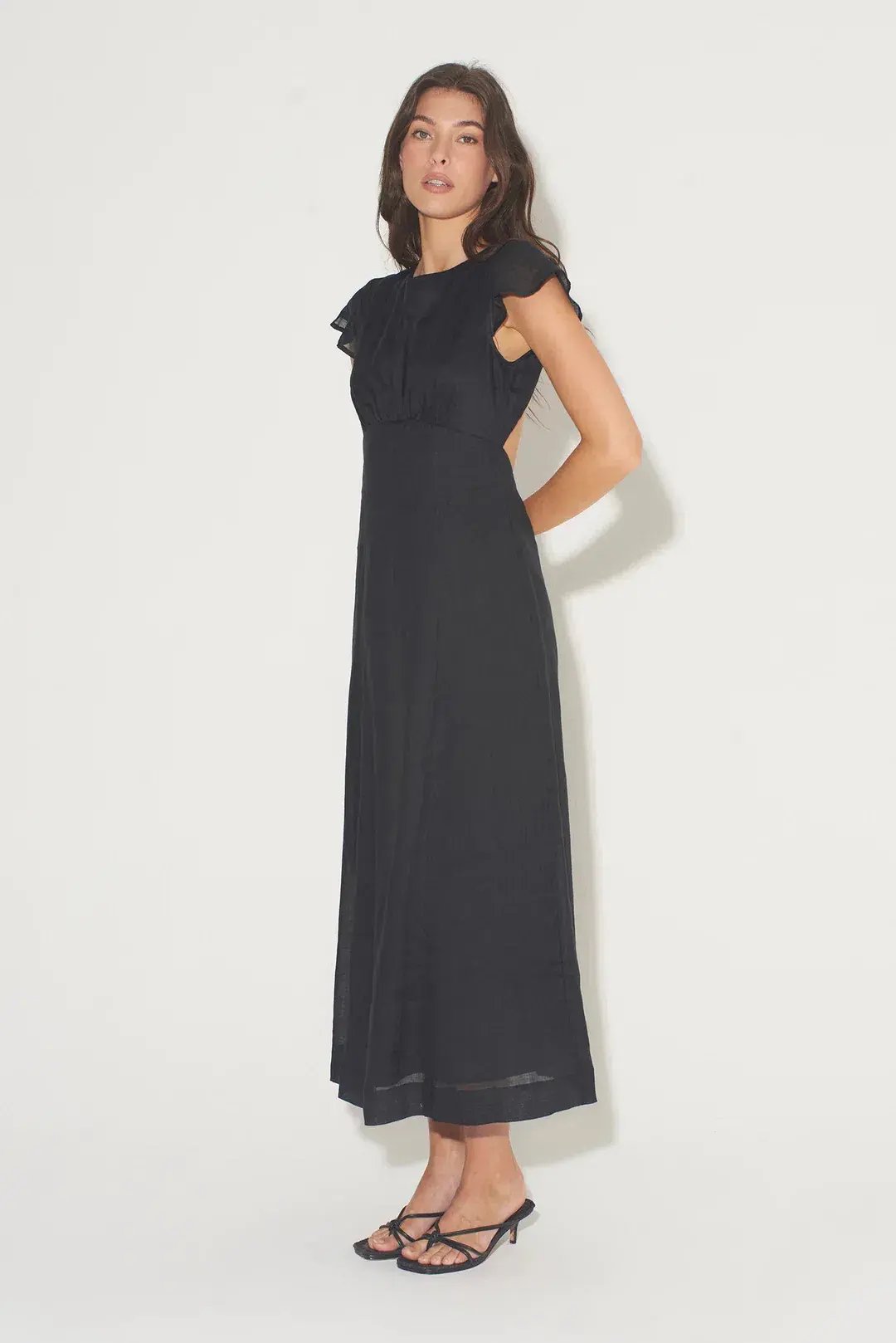 Hansen And Gretel Portofino Backless Midi Dress Black Size AU 10 photo 5