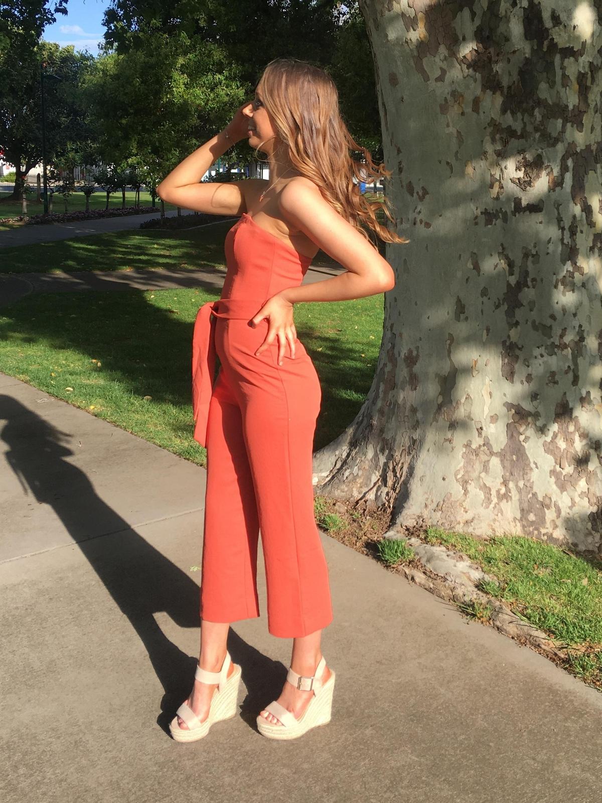 Kookai Oyster Jumpsuit Orange Size 6 photo 2