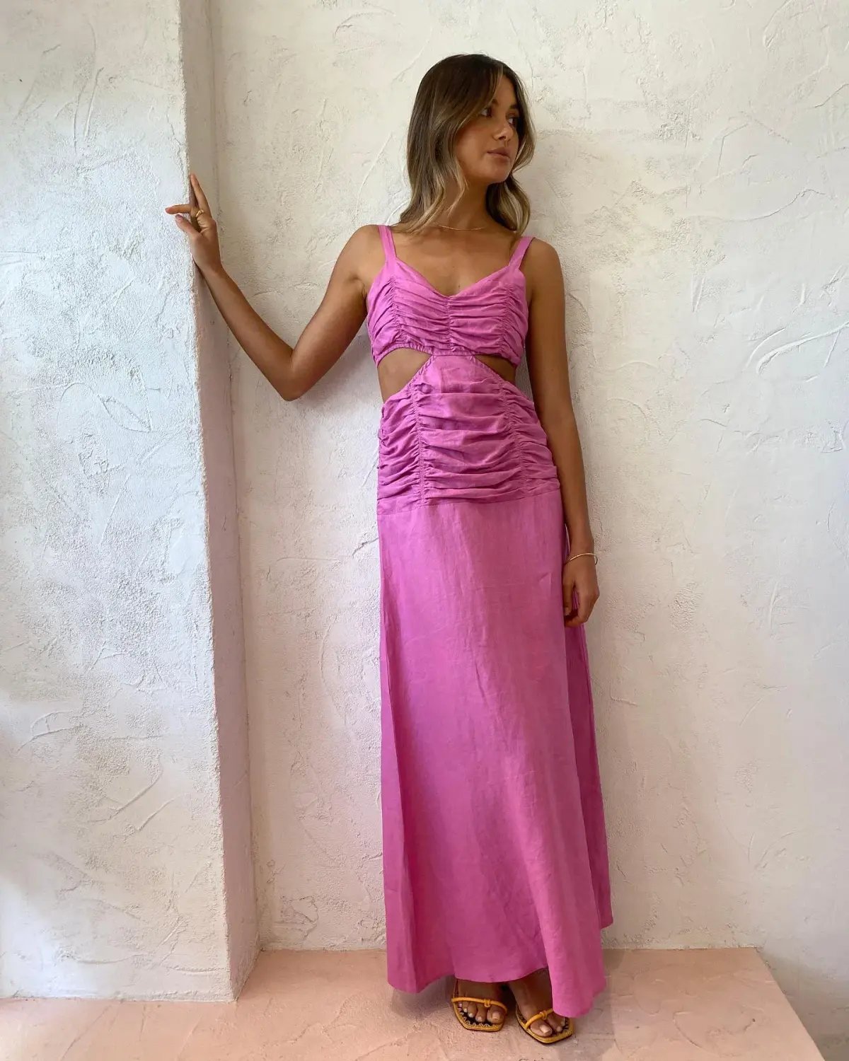 Suboo Aster Cut Out Maxi Dress Fuchsia Size L / Au 12 photo 5