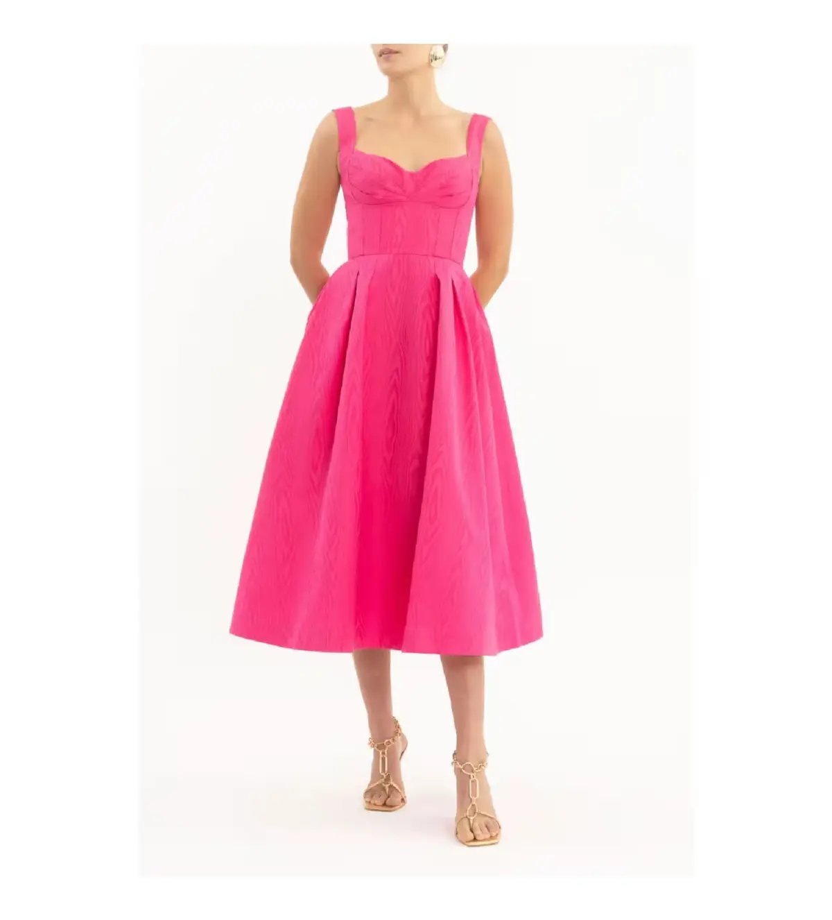 Rebecca Vallance Lyla Midi Dress Hot Pink Size 14 AU photo 2