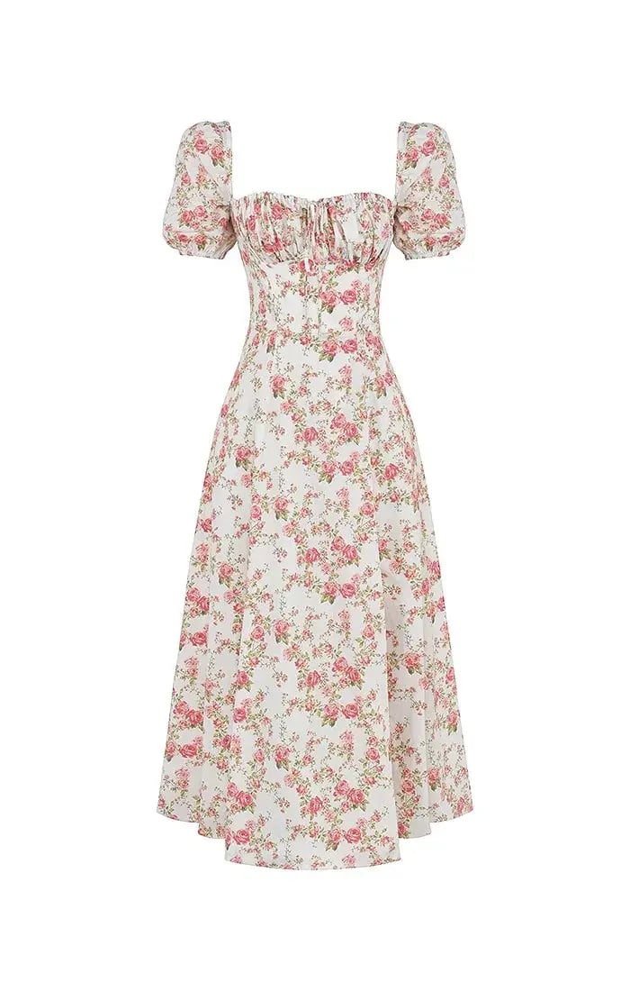House of CB Tallulah Rose Print Puff Sleeve Midi Sundress Floral Size 12 photo 4