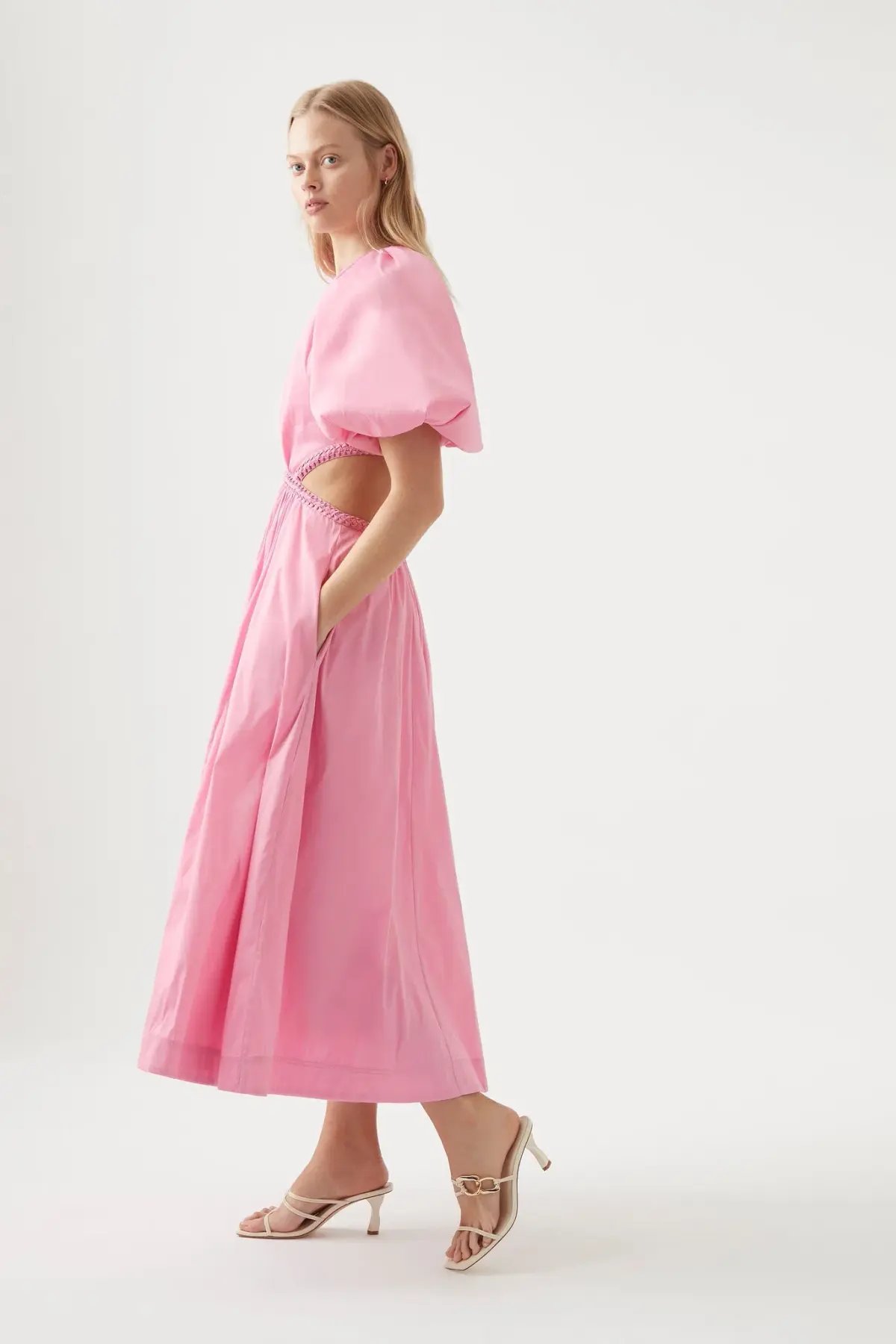 Aje Capucine Midi Dress Pink Size 10 photo 4