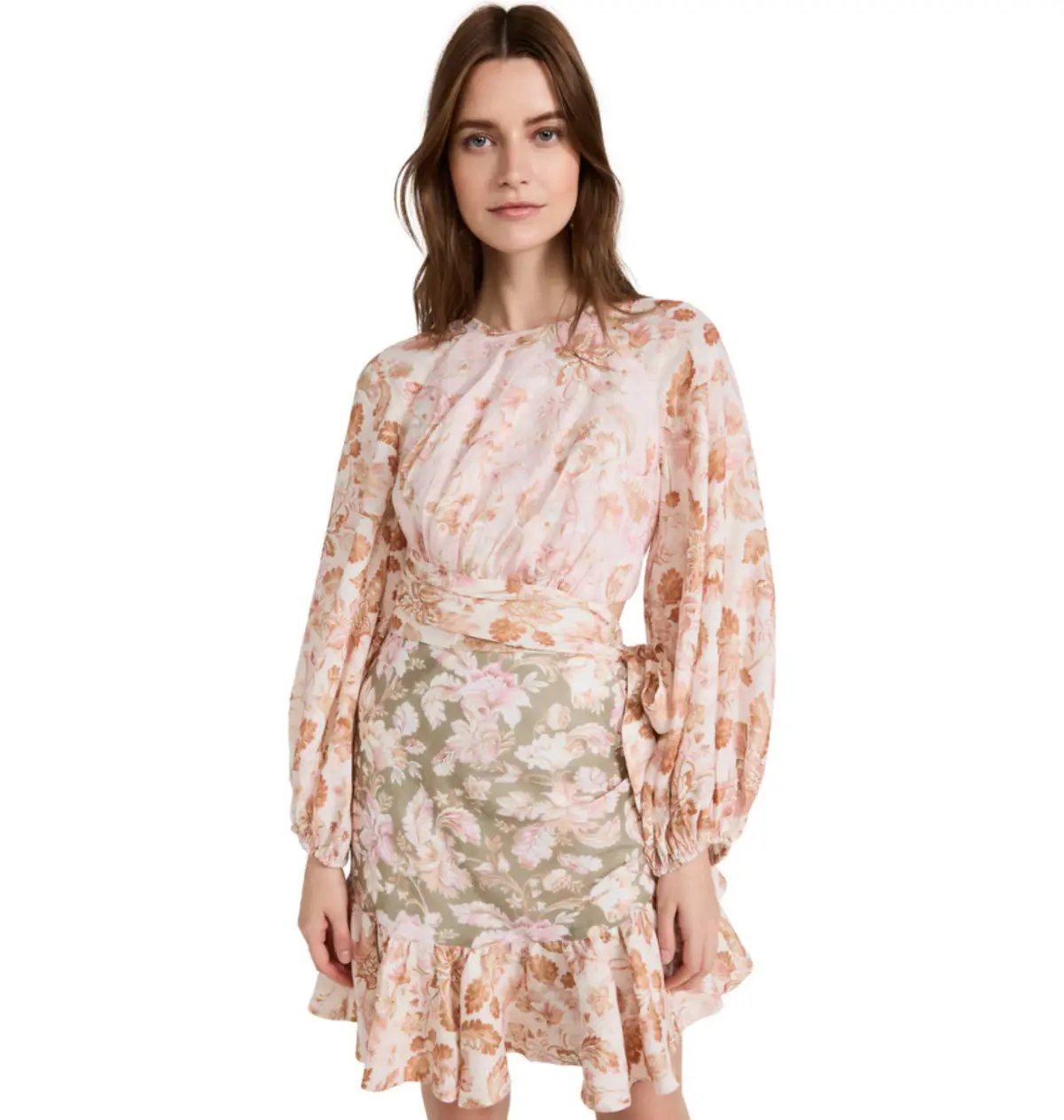 Zimmermann Lyre Wrap Billow Mini Dress Floral Size 0P / AU 6 photo 2