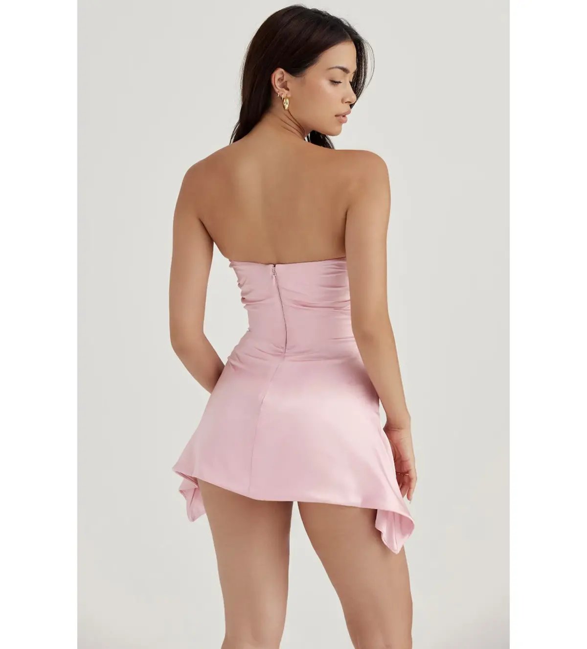House of CB Jasmine Draped Strapless Corset Mini Dress Rose Pink Size XS/AU 6 photo 3