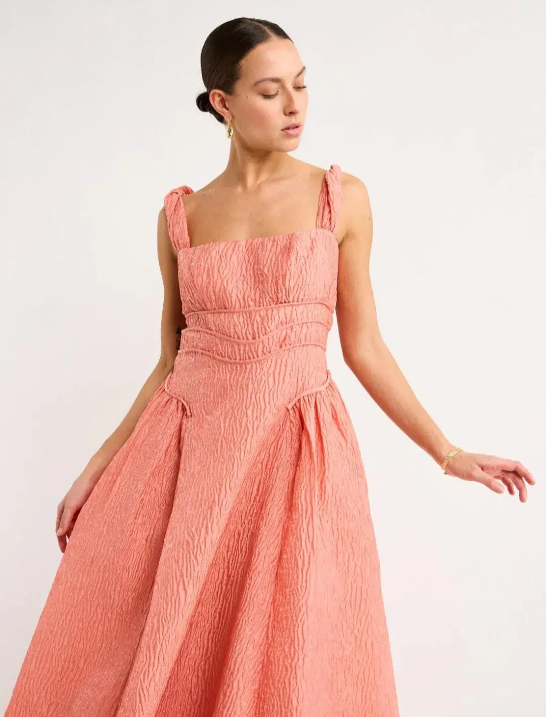 Rachel Gilbert Sophy Strap Midi Dress Pink Size 4 / AU 14 photo 4