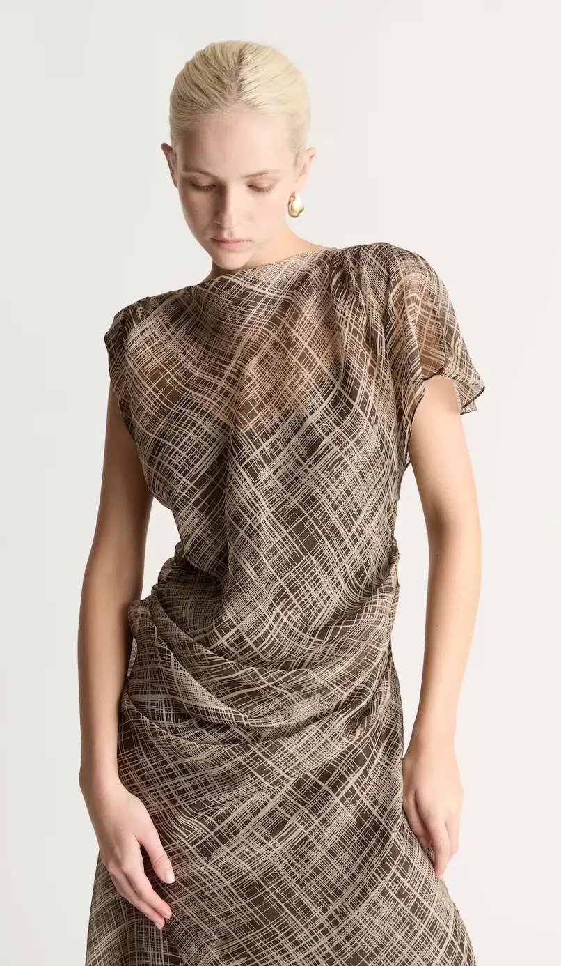 Lee Matthews Posie Dress Chocolate Size AU 10 photo 3