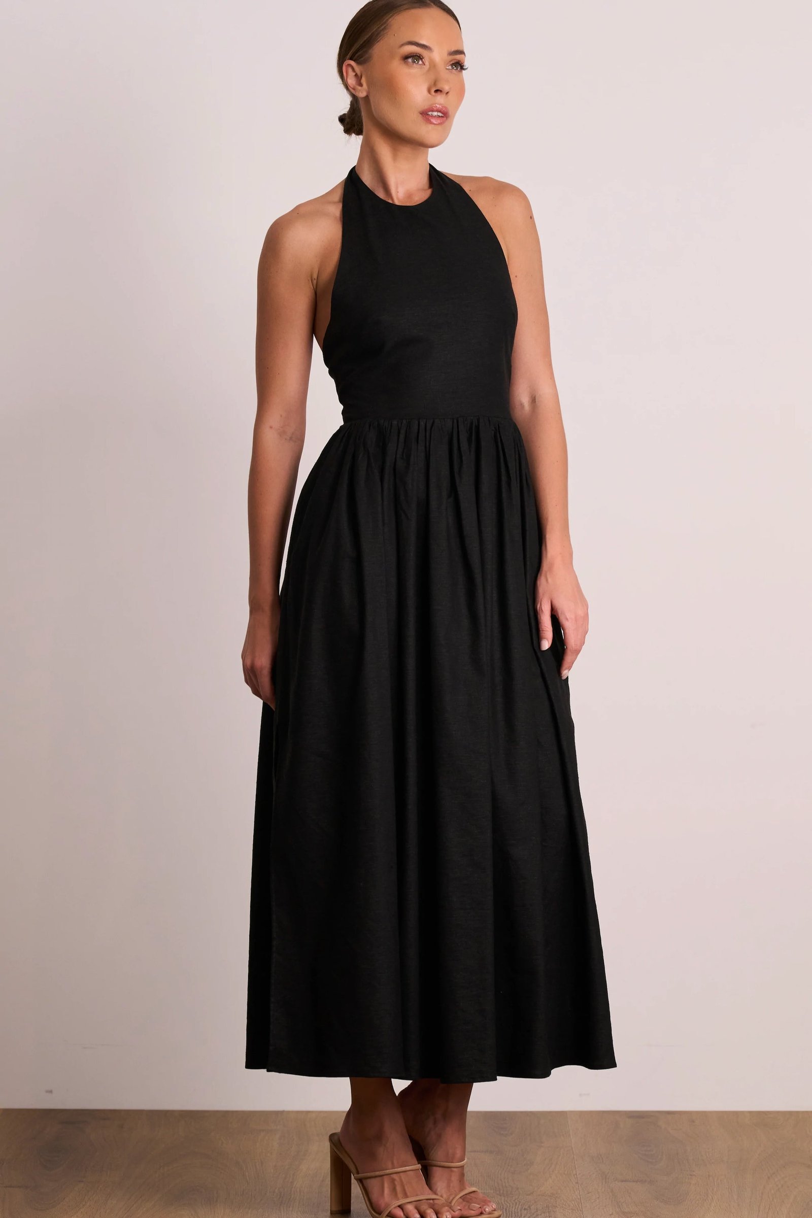 PASDUCHAS JOYRIDE HALTER MIDI DRESS - BLACK photo 2