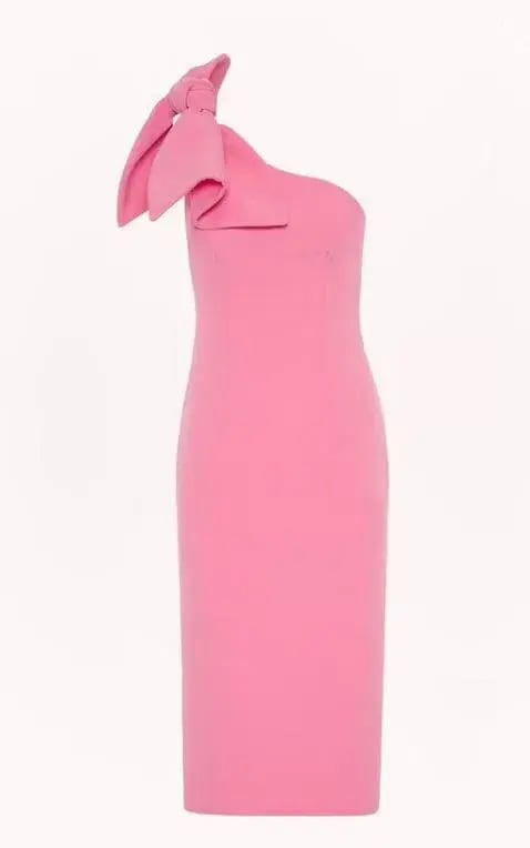 By Johnny Lani Tie Shoulder Midi Dress Pink Size 6 photo 3