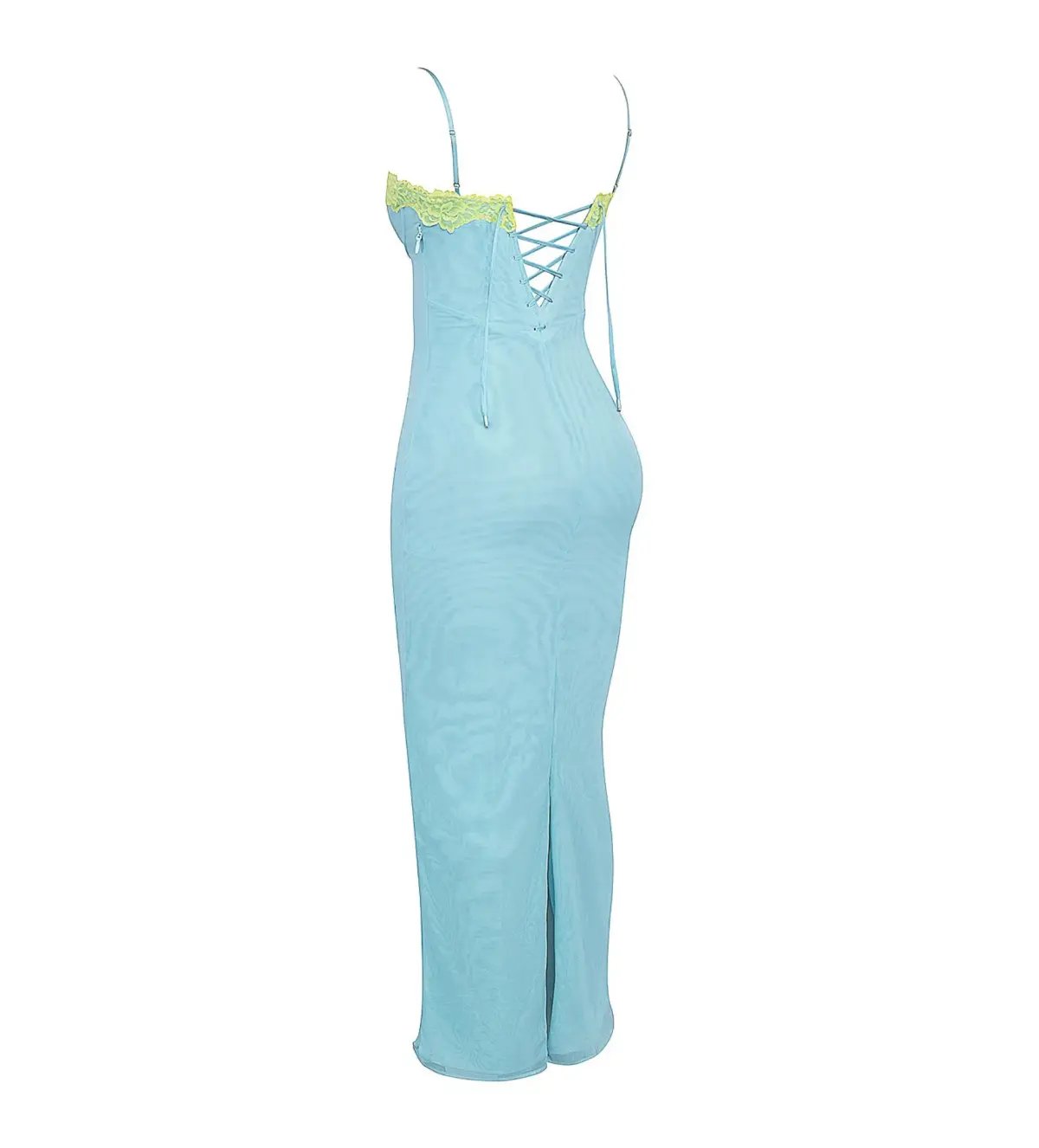 House of CB Aiza Lace Maxi Dress Ocean Blue Contrast Size S AU 8 photo 6